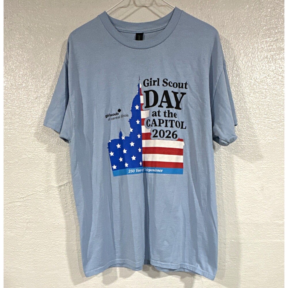 Gildan DryBlend Girl Scouts Day at the Capitol 2026 Blue Graphic Tee L